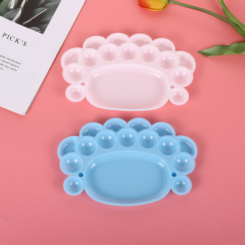 Plastic plum-shaped palette hand-painted watercolor gouache paint painting art palette oval palette