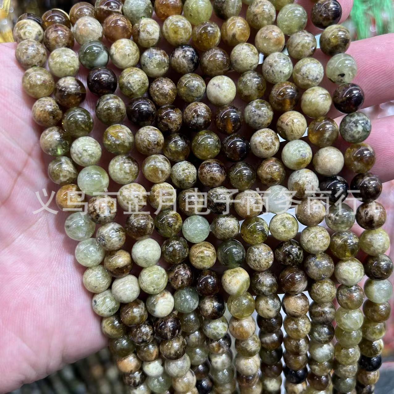 天然沙弗萊石散珠 綠石榴石圓珠鈣鋁榴石珠串Tsavorite半成品飾品