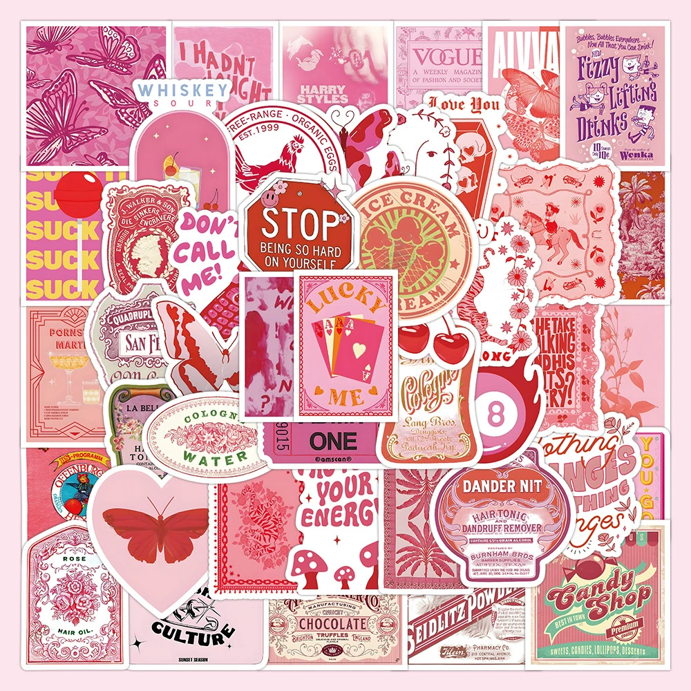 Sticker Pack, multi-design aesthetic stickers, 8×8 cm high-quality sheets, assorted counts 60–103 pcs