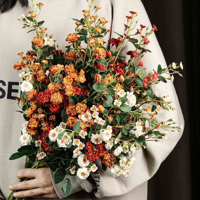 Internet Celebrity Style Flower Small Rose Hand Holding ABunch Of Living Room Dining Table Room Desktop Decoration Bouquet Arrangement