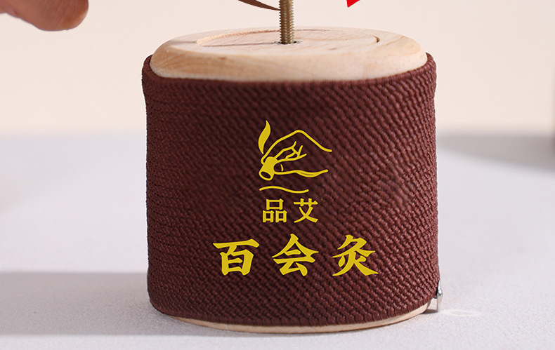 Baihui Moxibustion Box Portable Wooden Head Moxa Burner for Baihui Point Home and Travel Use quality and texture
