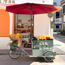 促销三轮自行车大型酒店商场移动贩卖车市集摊位花车餐车柜台展厅