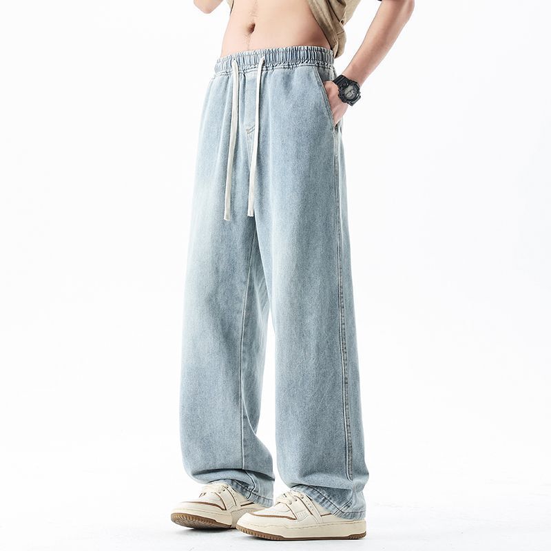 2025 Autumn New Men's Straight Loose Wide-Leg Jeans American Style Trendy Versatile Youth Jeans