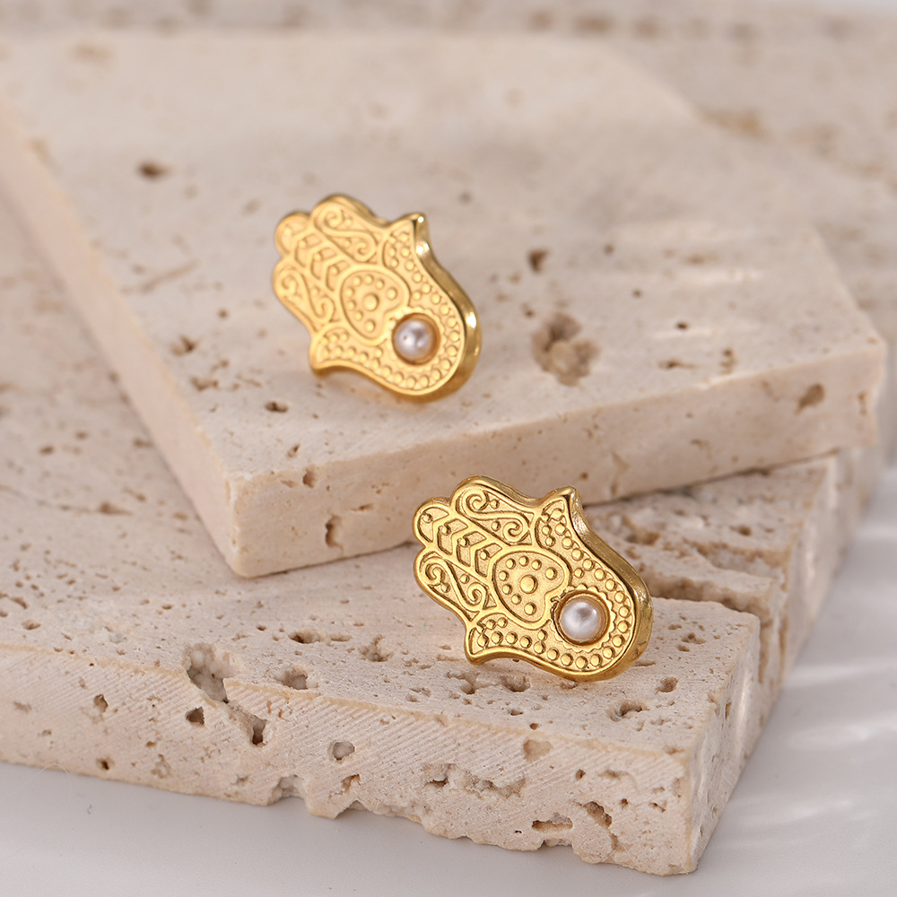 Ear Studs Classification 1 Pair Simple Style Classic Style Solid Color Plating 304 Stainless Steel Ear Studs