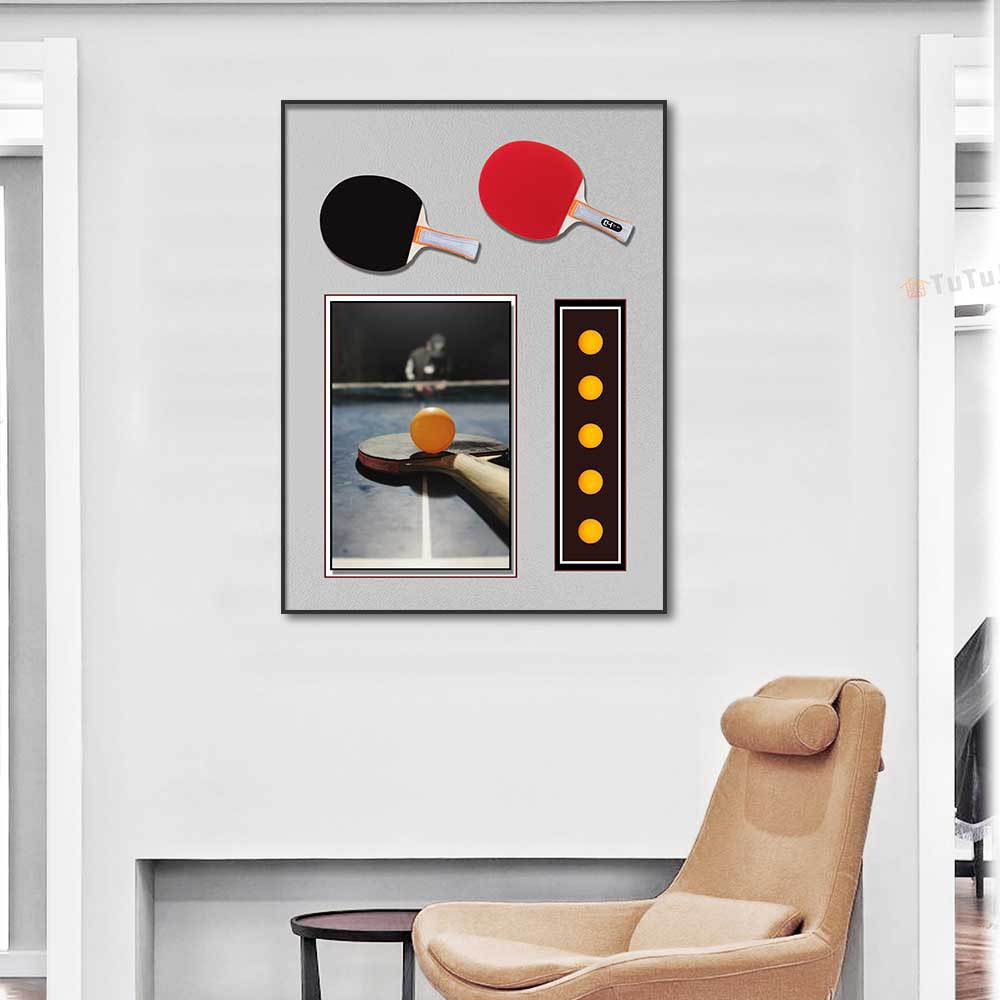 Tenis de mesa colgando pintura sofá Fondo pared bádminton tridimensional real pintura decorativa pasillo corredor mural