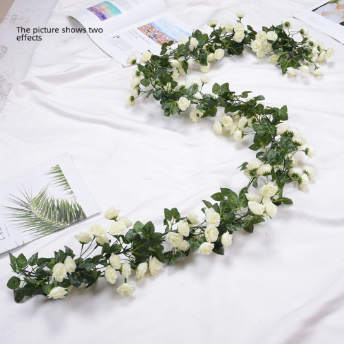 69 Artificial Rose Flowers Vine Long Strip Silk Flower Fake Leaves Vine Wedding Decoration Ceiling Pipe Winding Decorative Green Plants