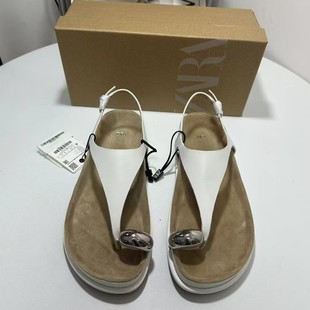ZA2025 Autumn New Herringhead Flip Flap Casual Slippers Metal Sandals Fashion Thick Bottom Beach Shoes Women
