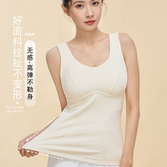 Silk patch thickened velvet warm vest fixed cup without steel ring comfort skin-friendly warm vest slim fit outside wear