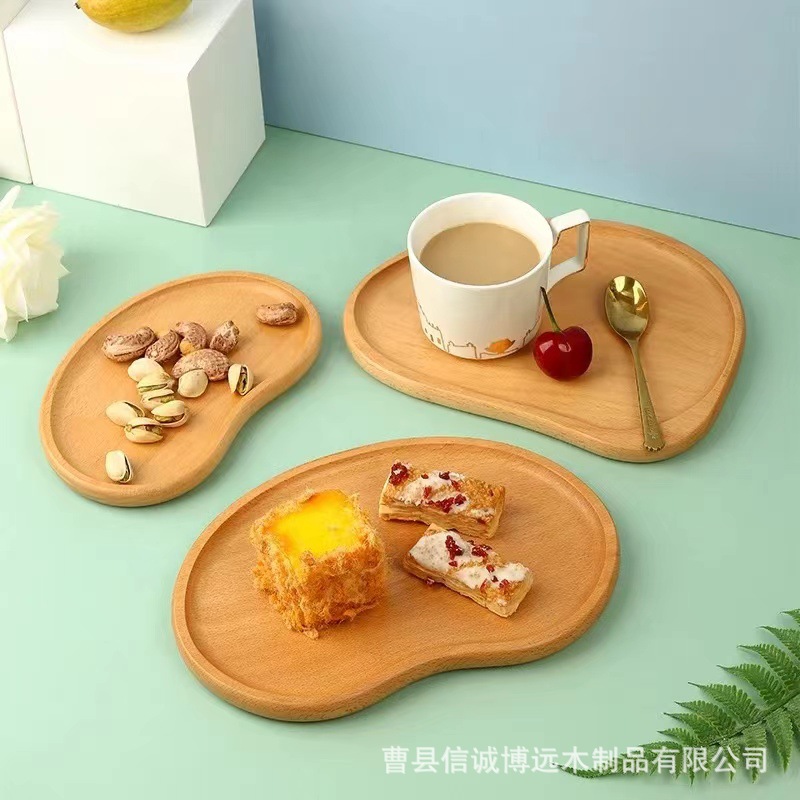 简约木质不规则托盘家用儿童实木早餐盘下午茶蛋糕咖啡盘