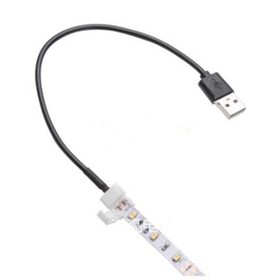 3528/5050LED light bar solder-free connector 2P solder-free buckle to USB interface monochrome light strip connection line