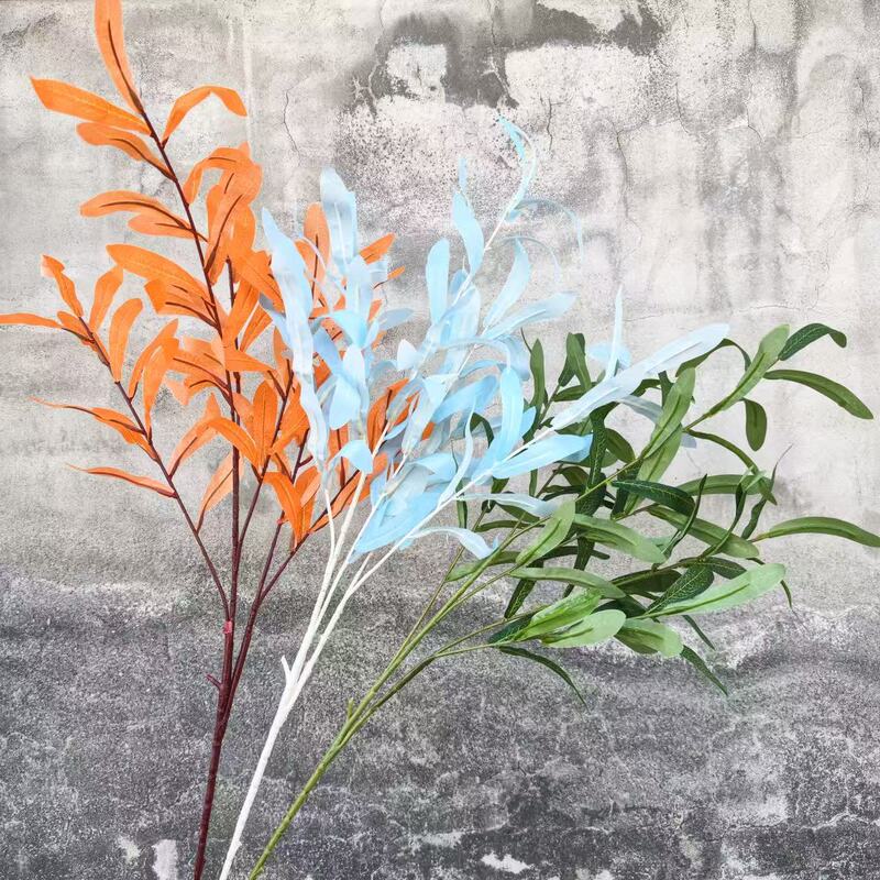 6-pronged olive leaves, 63 leaves, artificial olive leaves, wholesale from manufacturer for wedding and ceremony hall decoration