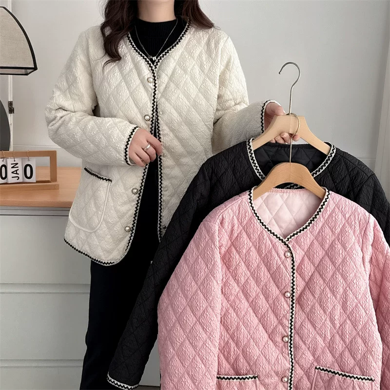 Демисезонный модный пуховик, в стиле Chanel, приталенный