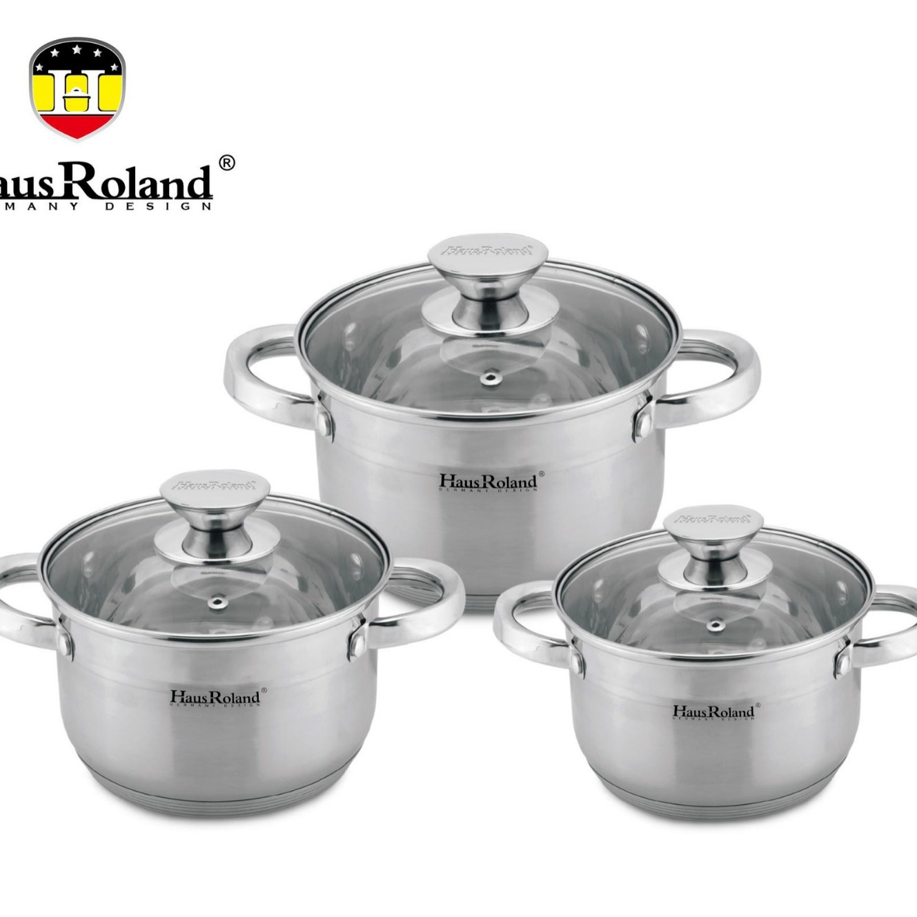 Fábrica de productos de hardware Hongrui (Jiangmen) 201 juegos de ollas de 3 piezas de acero inoxidable