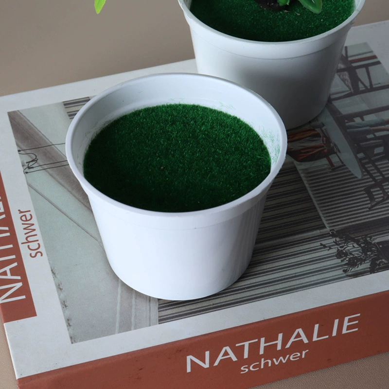 Оптовые искусственные зеленые растения в горшках, цветочные горшки из флокированного пенопласта, декоративные горшки для искусственных цветов, настольные украшения, цветочные вазы, подносы для цветов