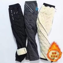 加绒加厚羊羔绒裤子女士防风防寒棉裤外穿大码冬季保暖束脚休闲裤