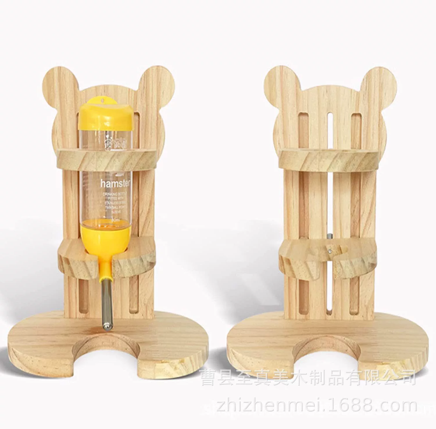 Регулируемая деревянная морская свинка диспенсер для воды хомяк бутылка воды с подставкой хомяк маленький питомец деревянная Питьевая деревянная стойка