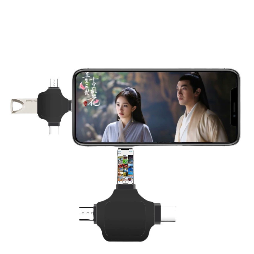 Совместим с Apple USB-C мобильный телефон типа-c Android micro USB конвертер 3-в-1 otg адаптер