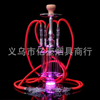 带灯双管四管加特林亚克力阿拉伯水烟带灯款 酒吧KTV网红壶