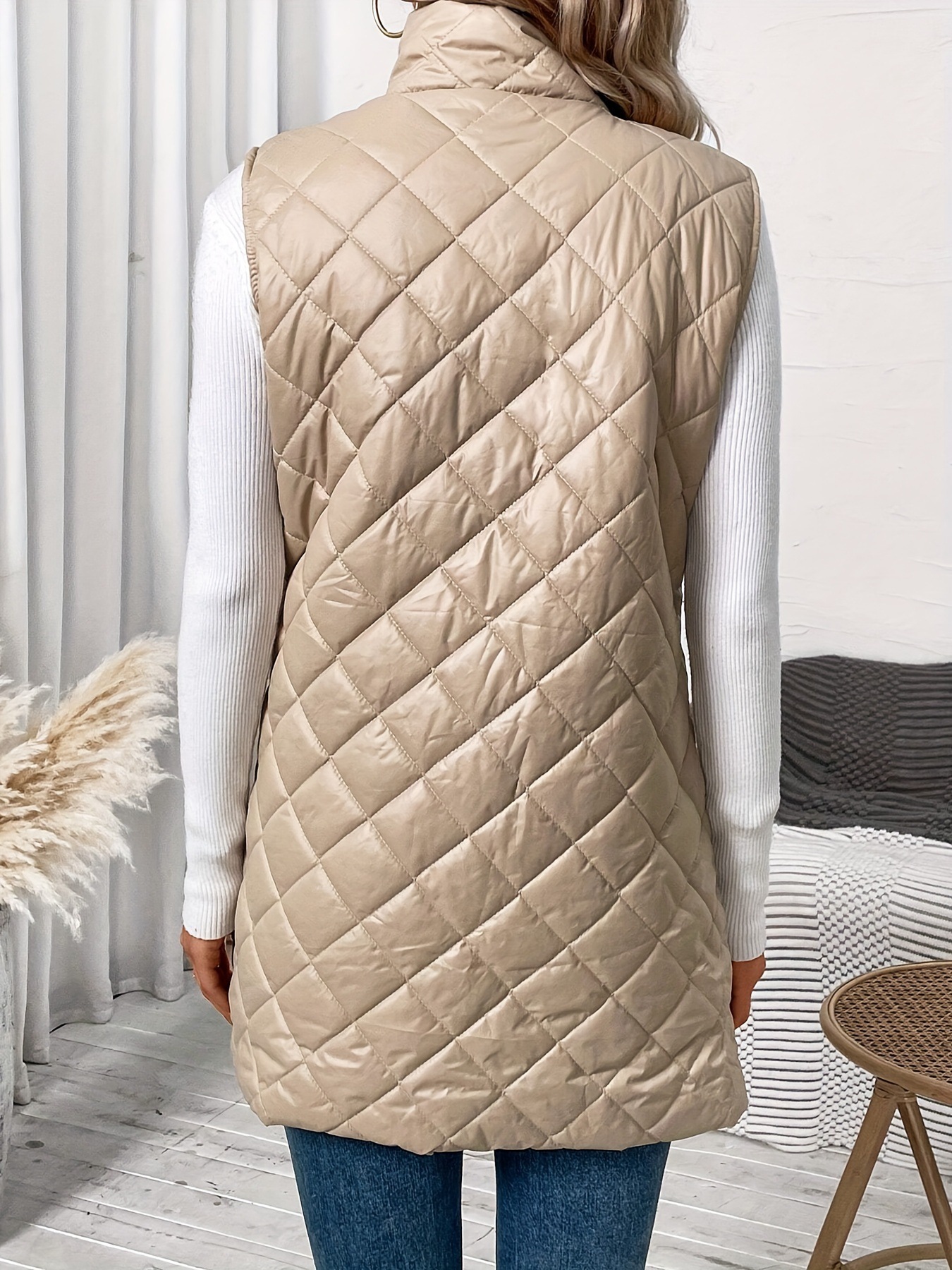 cotton clothes, Vest Outerwear Type Women's Casual Solid Color Zipper Coat Cotton Clothes Vest