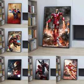 Iron Man钢铁侠漫威海报代发打印跨境速卖通TIKTOK亚马逊帆布画芯