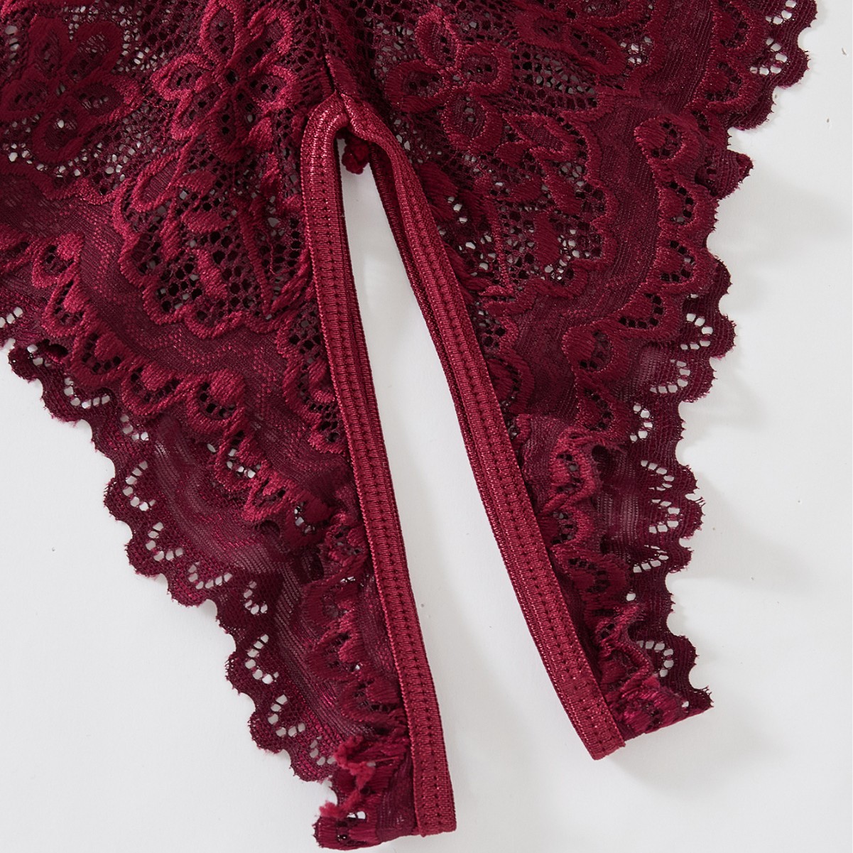 クロスボーダー専用レース深vストラップボディスーツ股の透視交差美背セクシーセクシー下着21077