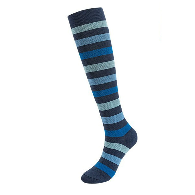 Compression Running Socks, Unisex Jacquard Knee-High Socks, Multiple Patterns, S/M & L/XL