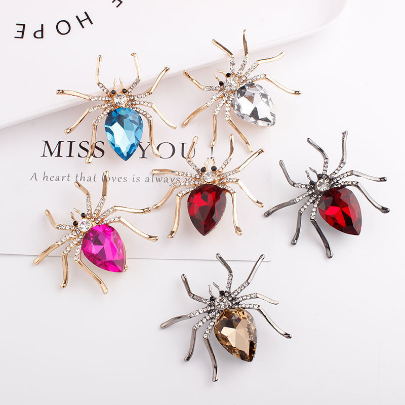Zircon Inlay Material Brooches Classification IG Style Shiny Pin Spider Alloy Plating Inlay Zircon Women's Brooches