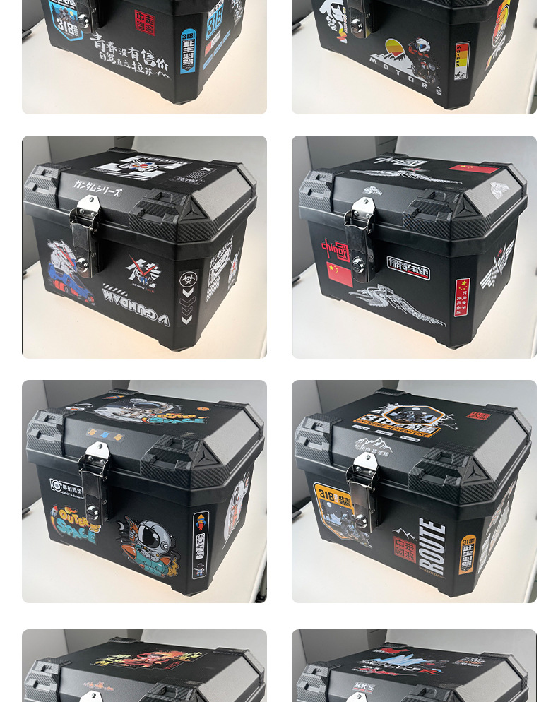 Motorcycle Trunk, Large Capacity Trunk, Scooter Electric Vehicle Rear Trunk, Non-Aluminum Alloy Trunk, Large Size, Universal