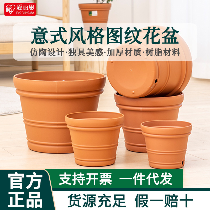 Alice IRIS resin embossed indoor round flowerpot balcony garden rose fleshy potted plant species flowerpot
