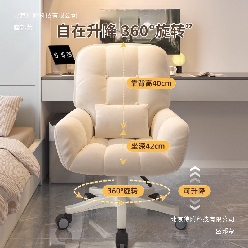 Dormitory Chair Sedentary Home Computer Chair Girls Bedroom Comfortable College Student Desk Chair Makeup Stool Office Swivel Chair