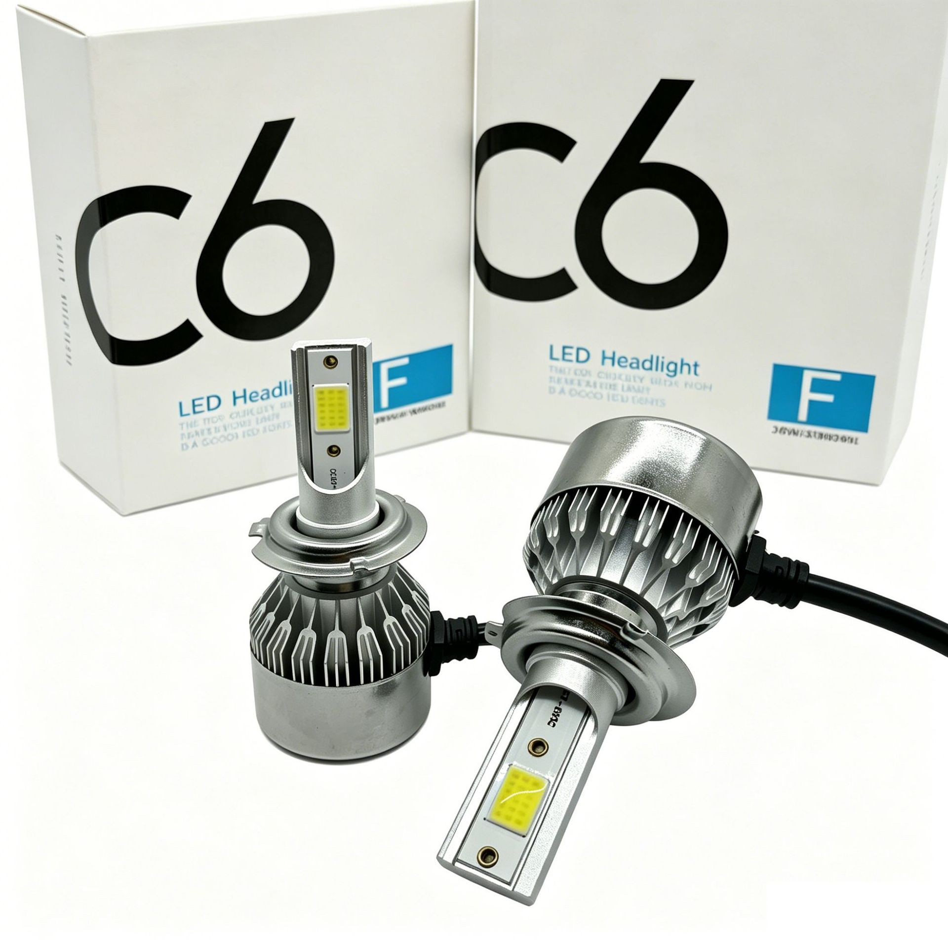 Cross-Border Exclusive Supply of Silver C6 Led Headlights, Front Headlights, H4 Car Lights, H7, H11, 9005, 36W Car Headlights