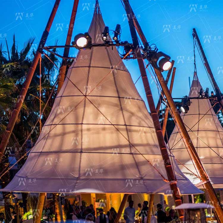 Linterna de bambú tienda de bambú cono tienda de jaula colgante al aire libre fiesta camping party tent hotel