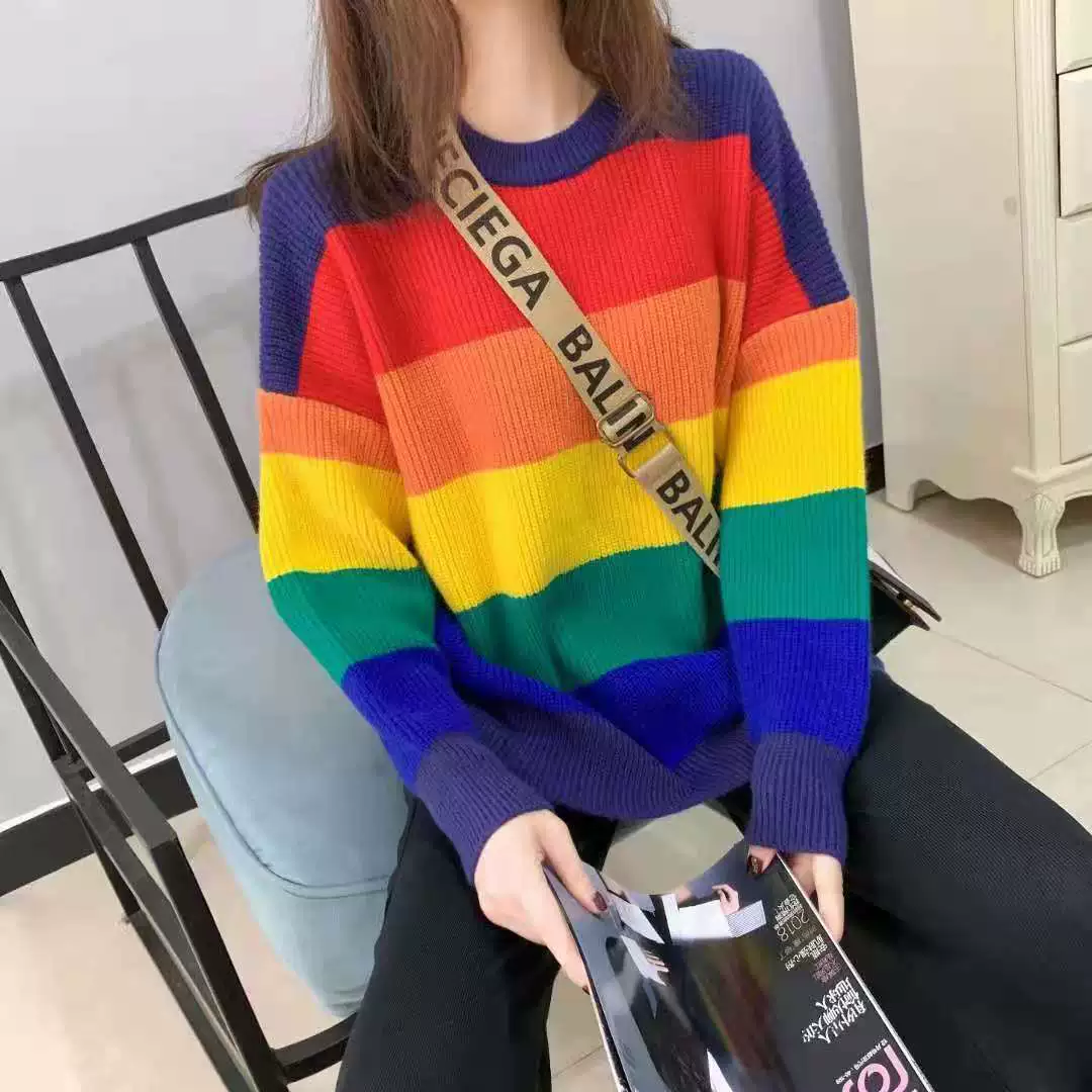 Хроматический свитер, демисезонная вязаная кофта, куртка, оверсайз, утолщенная