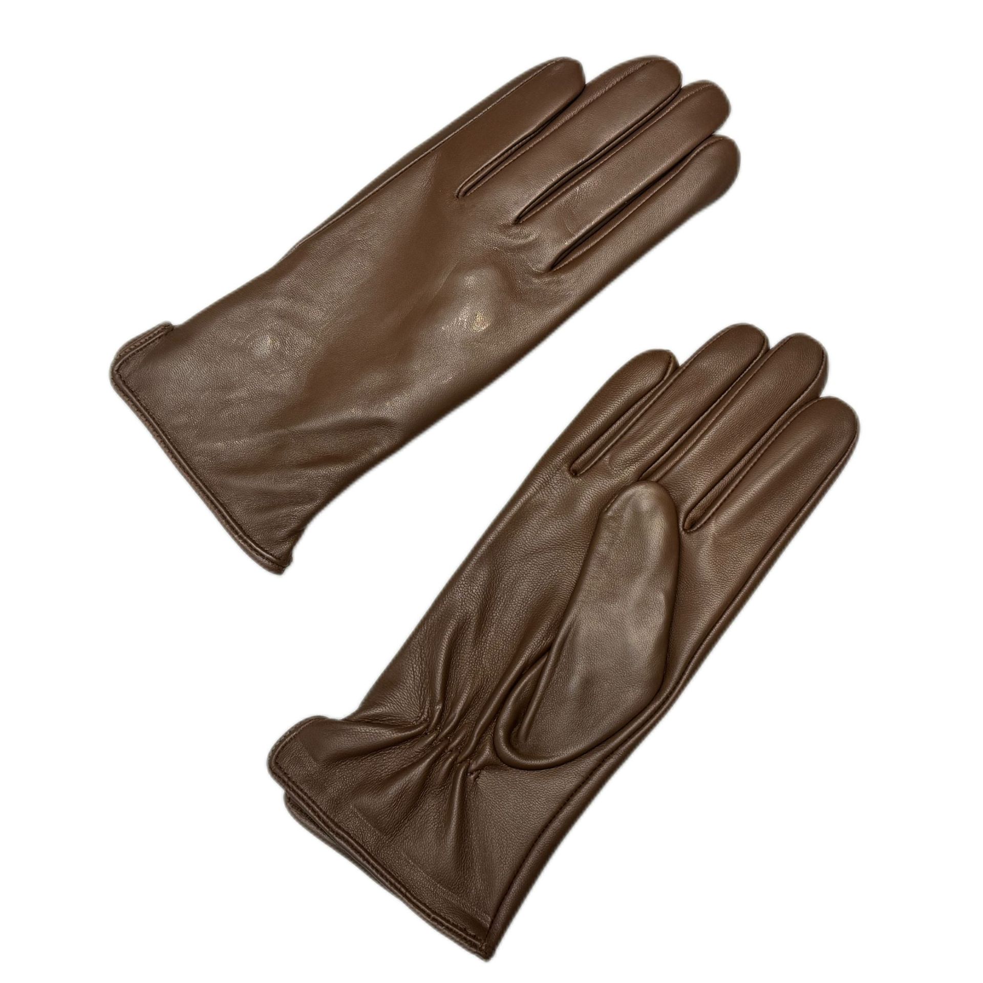 Guantes de piel de cordero delgados de moda, guantes de cuero para montar guantes de dedo a prueba de viento.