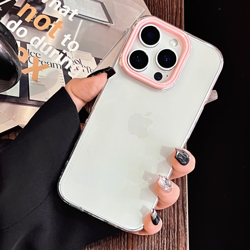 PC 高透明度 iPhone16Promax マカロンカラーレンズ Apple 15 携帯電話ケース 14pm 落下防止ケースに適しています|undefined