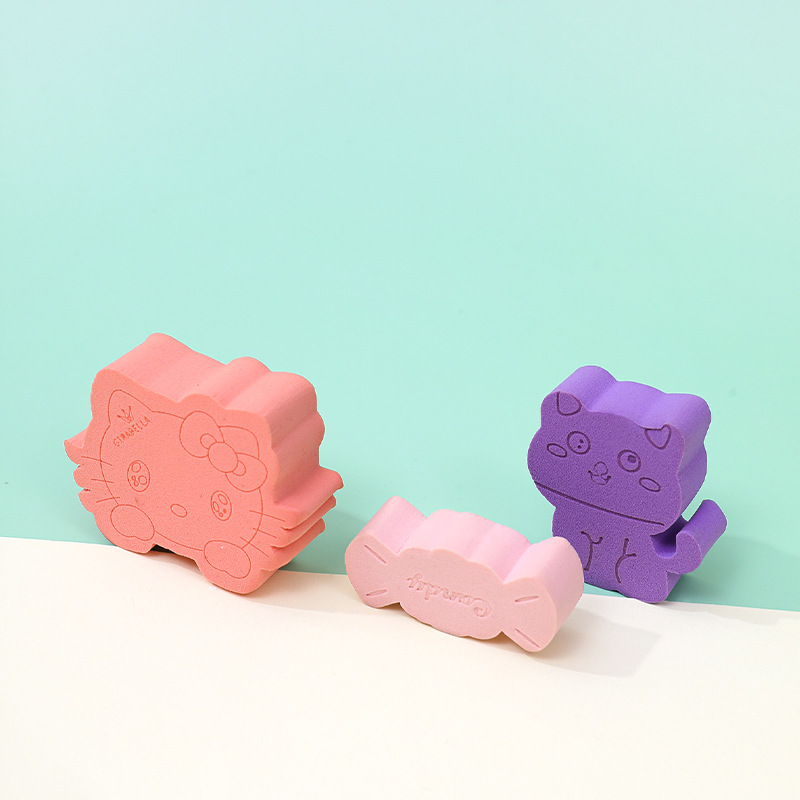 Polvo plano de color sólido personalizado polvo de caramelo de animales polvo de polvo no comer polvo KT gato plano maquillaje esponja almohadilla de aire huevo de maquillaje