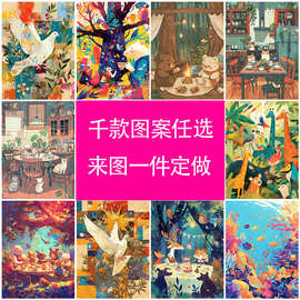 跨境满钻钻石画diy工厂直销钻石画制定贴钻画大尺寸客厅风景图片