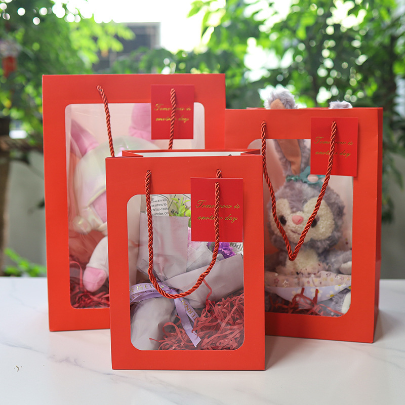 Rojo; cartón blanco; tamaño pequeño 18*13*25cm