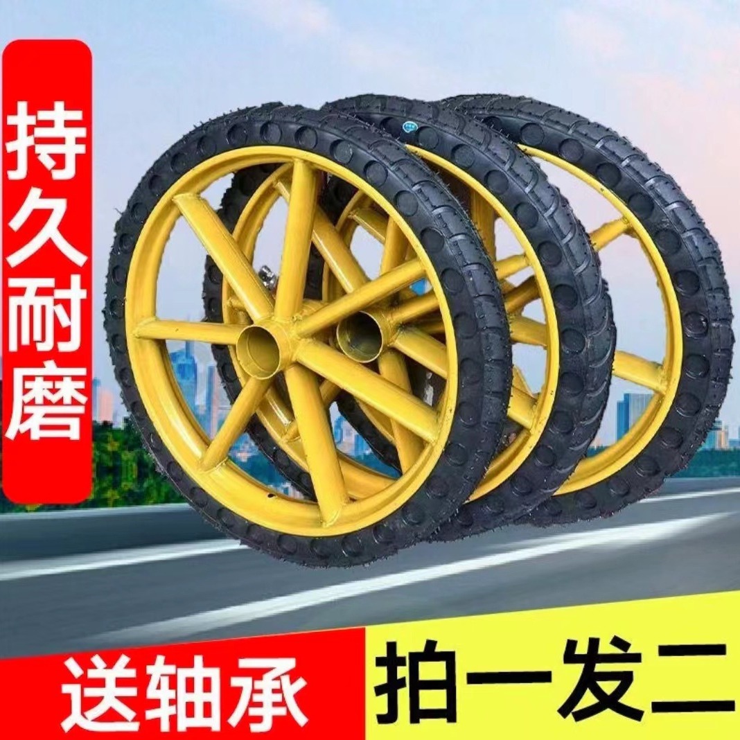批发300-18实心轮子带钢圈直销量大优惠力车轮子免充气