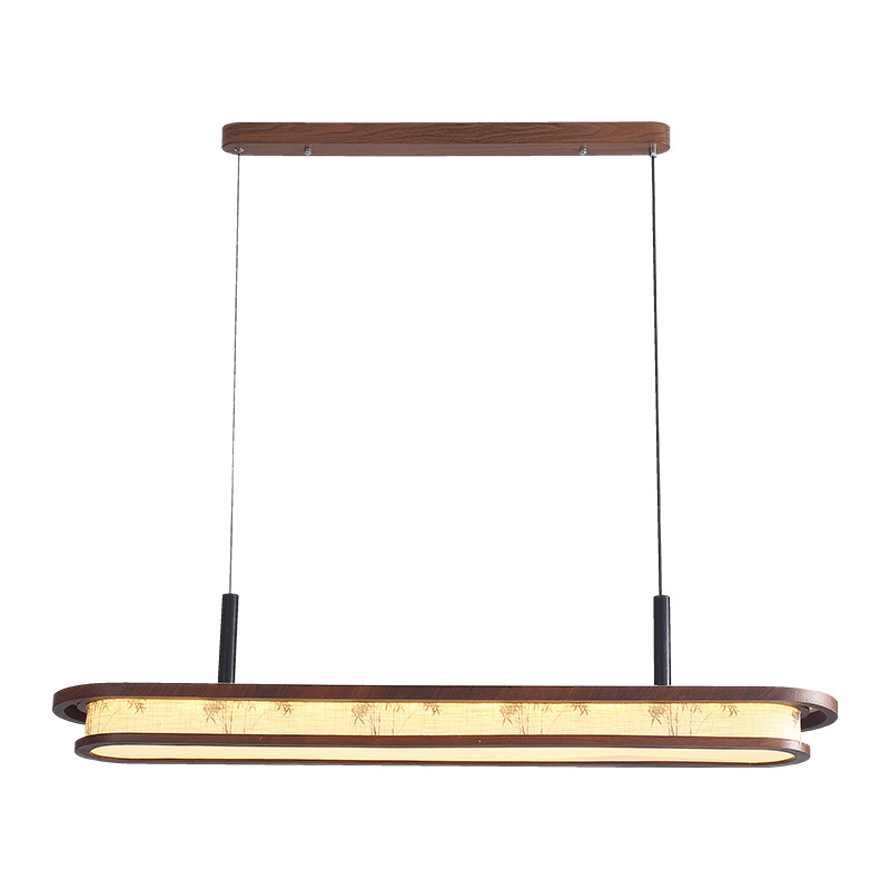 Chandelier del restaurante nuevo estilo chino Zen simple lámpara Chandelier de nuez Song estética sala de té una luz de tira larga 263L