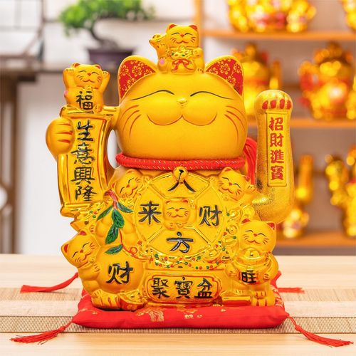 Manufacturers wave lucky cat shop opening decoration ceramics lucky cat living room front desk electric hand shake to give gifts