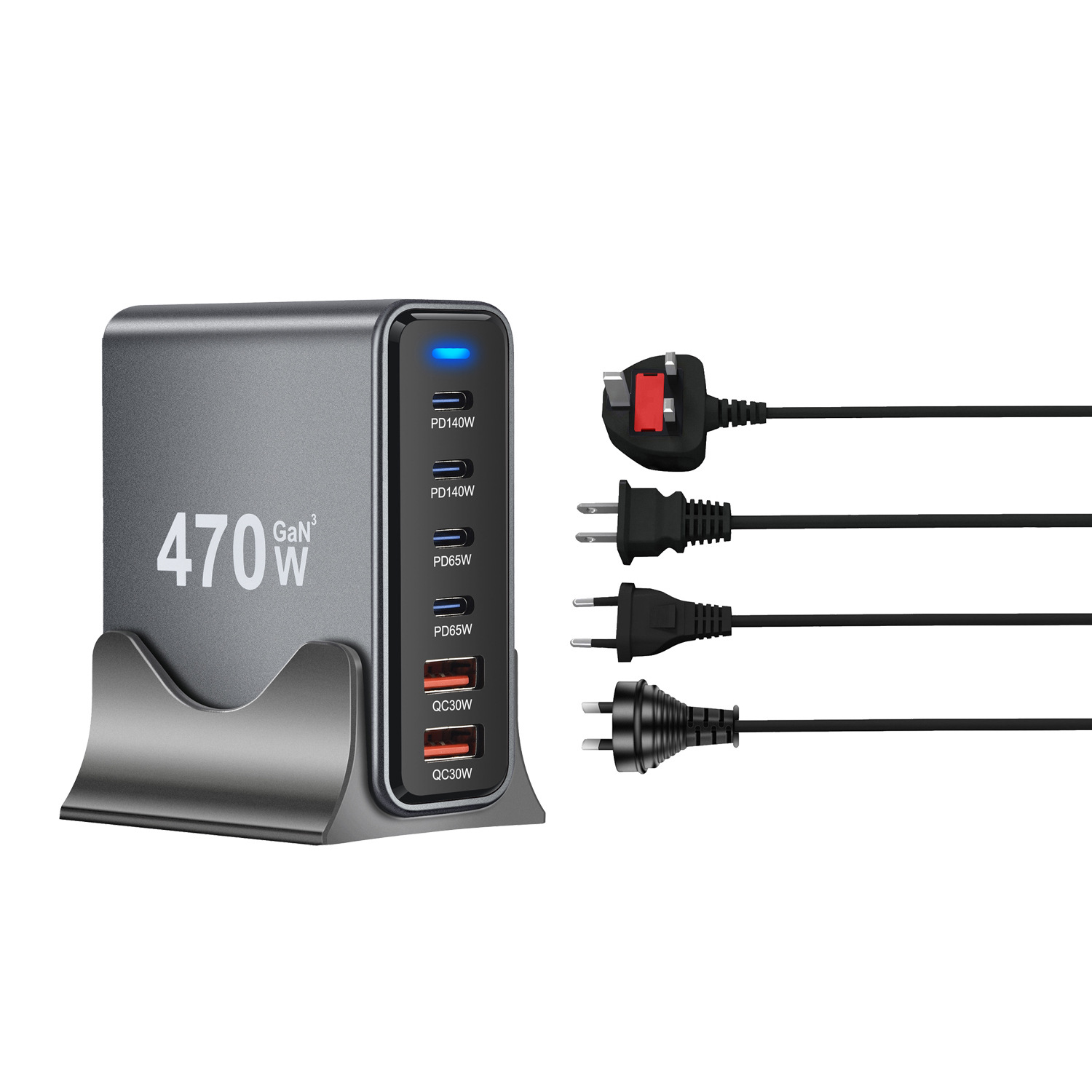 470W Gallium Nitride PD Charger 435W Multifunctional Desktop Adapter 140W High Power PD3.1 Charger