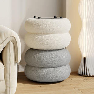 Scandinavian Home Popular Ins Bedroom Living Room Japanese Style Lazy Round Small Stool Shoe Changing Stool Low Stool Bench Pouf