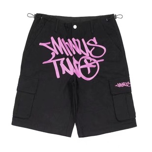 2023 cross-border American hip hop fashion printed workwear shorts high street fashion brand fashion all-match neutral style shorts