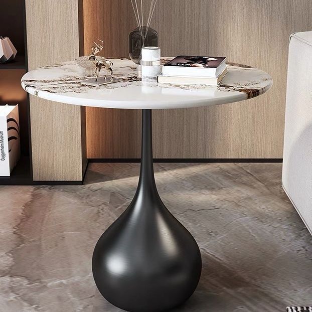 Light Luxury Slate Coffee Table, Simple, Casual and Creative Small Round Table, Removable Modern Home Living Room Sofa Side Table and Corner Table
