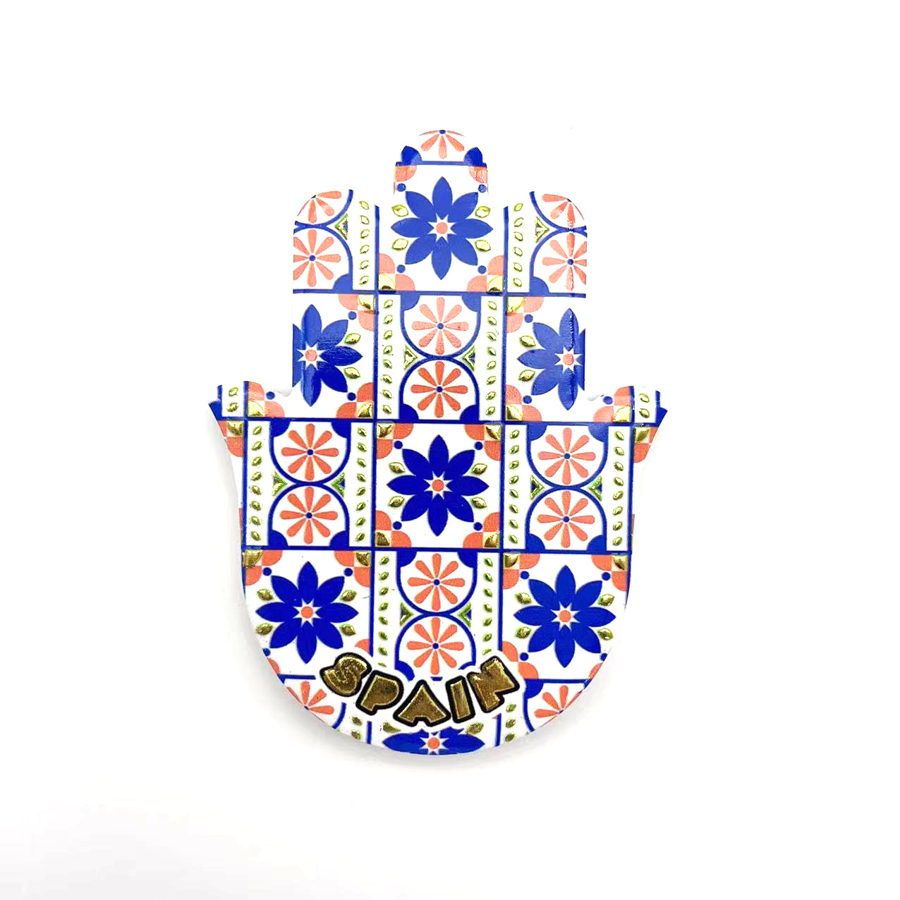 Nueva fábrica de cerámica 3D serie Mano de Buda con impresión clara de lirio y sensación cóncava adhesivo magnético para refrigerador