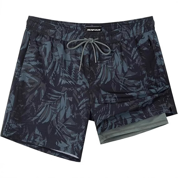 Men's Swim Trunks with Compression Lining 5 "Swim Shorts Quick Dry Swimsuit Swimsuit Zipper Pocket