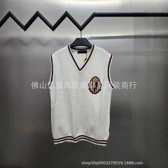 毒家 高品质 1V麦穗皇冠字母刺绣学院风针织马甲时尚潮流百搭背心
