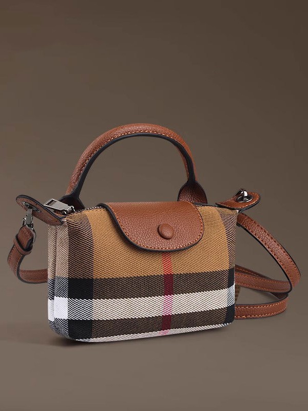 Bolso pequeño de lona de moda europea y americana, moderno, 2025, nuevo, informal, mini bolso, bolso para teléfono, bandolera a cuadros