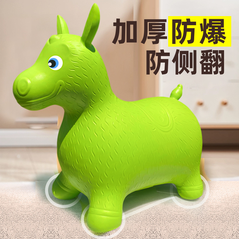 Jumping Horse Baby Kidsren's Toy Adults Can Sit on Music Balance Rubber Horse Anti-Fall Inflatable Deer Mount One Year Old
